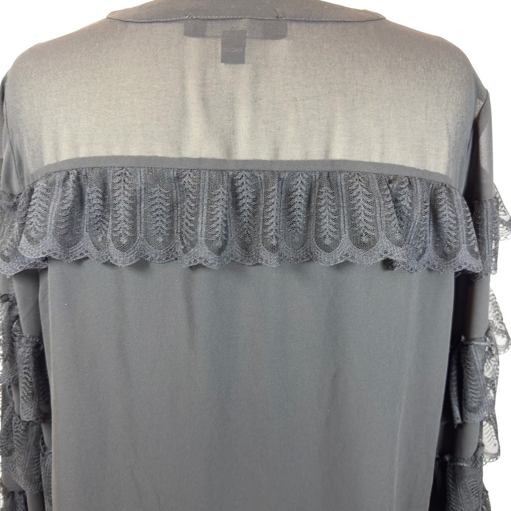 Marc New York Whimsigoth Lace Ruffle Blouse Fairy Grunge Statement Sleeves Large - Picture 8 of 11